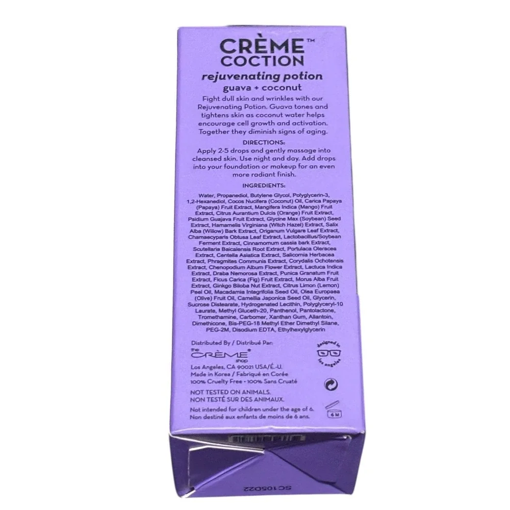 The Creme Shop Creme Coction Rejuvenating Potion Guava Coconut Serum 1.01oz New